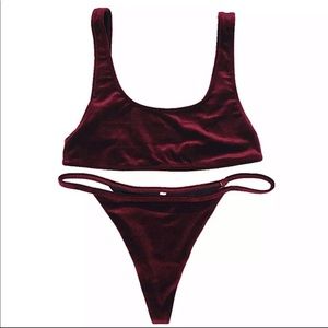 Tiny Thong Velvet Bikini